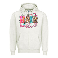 Oatmeal Heather hair hustler Zipper Hoodie - MaliasSmallBusiness