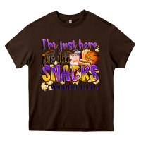 Chocolate Brown i'm just here for the snacks #basketball brother Heavy Core Tee - Zillion Design Studio