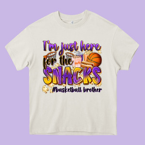 I'm Just Here For The Snacks #basketball Brother Heavy Core Tee Designed By Zillion Design Studio