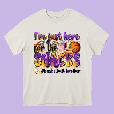 I'm Just Here For The Snacks #basketball Brother Heavy Core Tee Designed By Zillion Design Studio