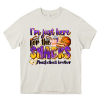 Cream i'm just here for the snacks #basketball brother Heavy Core Tee - Zillion Design Studio