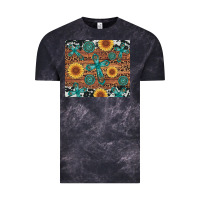 Cloud Black cross gemstone and sunflower Vintage Tee - Artiststas