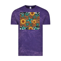 Cloud Purple cross gemstone and sunflower Vintage Tee - Artiststas