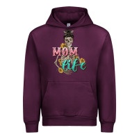 Mauve Wine Mom life with skull Mother's Day Urban Hoodie - CowGirlArtShop