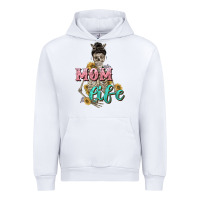 White Mom life with skull Mother's Day Urban Hoodie - CowGirlArtShop