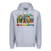 Heather Grey Mexican Dia De Los Muertos Coffee Cups Premium Hoodie - texasbilliewilder