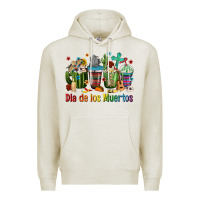 Oatmeal Heather Mexican Dia De Los Muertos Coffee Cups Premium Hoodie - texasbilliewilder