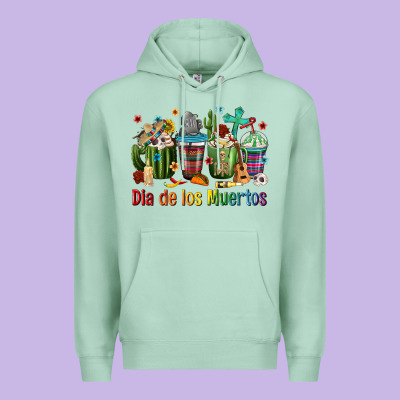 Mexican Dia De Los Muertos Coffee Cups Premium Hoodie Designed By Texasbilliewilder