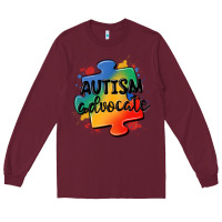Burgundy autism advocate Long Sleeve Tee - MaliasSmallBusiness