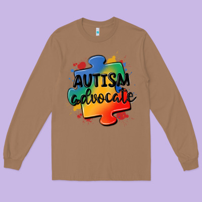 Autism Advocate Long Sleeve Tee Designed By Maliassmallbusiness