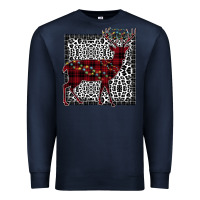 Navy Christmas Deer Premium Sweatshirt - Bettercallsaul