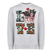 Heather Grey love baby pigs Heavyweight Sweatshirt - Artiststas