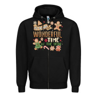Black wonderful time Zipper Hoodie - MaliasSmallBusiness