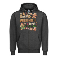 Charcoal Heather wonderful time Zipper Hoodie - MaliasSmallBusiness
