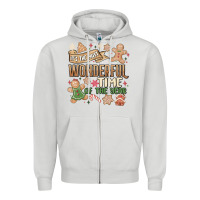 Dove Grey wonderful time Zipper Hoodie - MaliasSmallBusiness