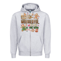 Heather Grey wonderful time Zipper Hoodie - MaliasSmallBusiness