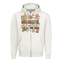 Oatmeal Heather wonderful time Zipper Hoodie - MaliasSmallBusiness