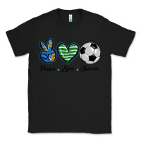 Black peace love soccer Classic Tee - BarkalooDesign