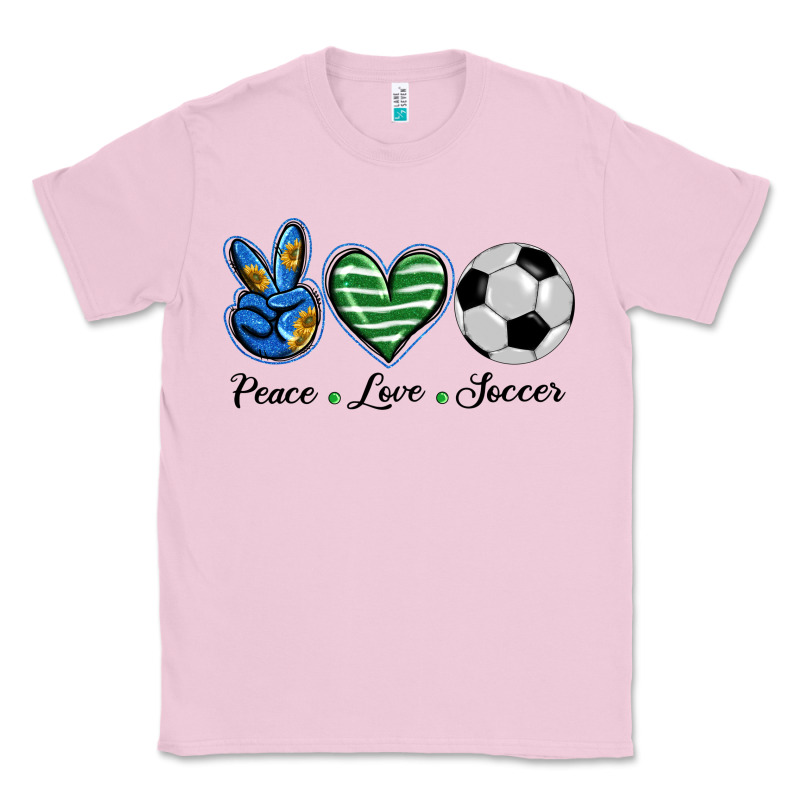 Peace Love Soccer Classic Tee by BarkalooDesign | Teevron