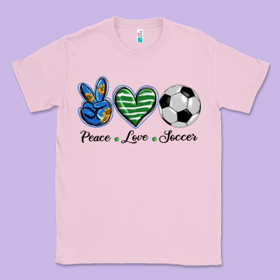 Peace Love Soccer Classic Tee Designed By Barkaloodesign