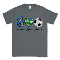 Charcoal Heather peace love soccer Classic Tee - BarkalooDesign