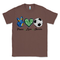 Chestnut peace love soccer Classic Tee - BarkalooDesign