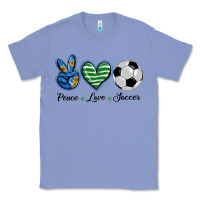 Colony Blue peace love soccer Classic Tee - BarkalooDesign