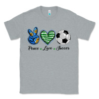 Heather Grey peace love soccer Classic Tee - BarkalooDesign
