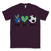 Plum peace love soccer Classic Tee - BarkalooDesign