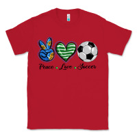 Red peace love soccer Classic Tee - BarkalooDesign