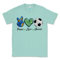Seafoam peace love soccer Classic Tee - BarkalooDesign