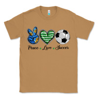 Toasted Coconut peace love soccer Classic Tee - BarkalooDesign