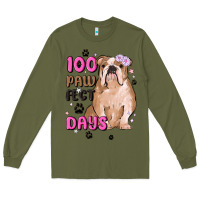 Army Green 100 days of school Long Sleeve Tee - MaliasSmallBusiness