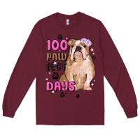 Burgundy 100 days of school Long Sleeve Tee - MaliasSmallBusiness