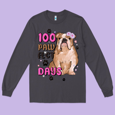 100 Days Of School Long Sleeve Tee Designed By Maliassmallbusiness