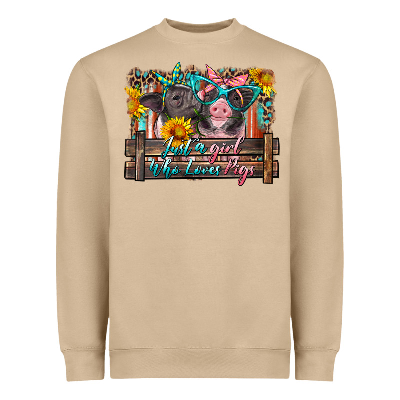 Just A Girl Who Loves Pigs Heavyweight Sweatshirt by Artiststas | Teevron