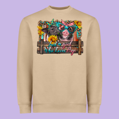 Just A Girl Who Loves Pigs Heavyweight Sweatshirt Designed By Artiststas