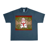 Midnight Navy Christmas snowman Urban Heavy Tee - AdoDesignShop