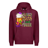 Burgundy Mardi Gras and beer Premium Hoodie - NancyCooperArtShop