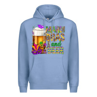 Colony Blue Mardi Gras and beer Premium Hoodie - NancyCooperArtShop