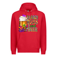 Red Mardi Gras and beer Premium Hoodie - NancyCooperArtShop