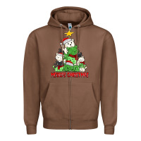 Chestnut meowy christmas cat tree Zipper Hoodie - MaliasSmallBusiness