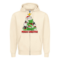 Sandshell meowy christmas cat tree Zipper Hoodie - MaliasSmallBusiness