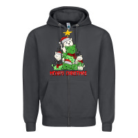 Smoke meowy christmas cat tree Zipper Hoodie - MaliasSmallBusiness