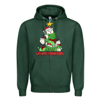 Sports Green meowy christmas cat tree Zipper Hoodie - MaliasSmallBusiness