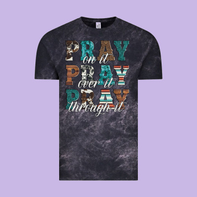 Pray On It Pray Over It Pray Through It Vintage Tee Designed By Artiststas