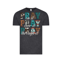 Vintage Black pray on it pray over it pray through it Vintage Tee - Artiststas