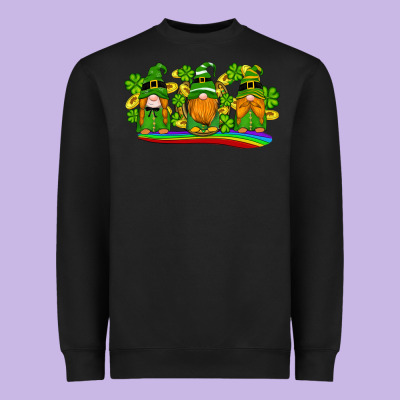 St Patricks Day Gnomes Shamrock Gold Rainbow Heavyweight Sweatshirt Designed By Artiststas