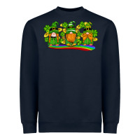 Navy st patricks day gnomes shamrock gold rainbow Heavyweight Sweatshirt - Artiststas