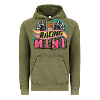 Vintage Olive racing mini with racing oto equipment Vintage Hoodie - AdoDesignShop